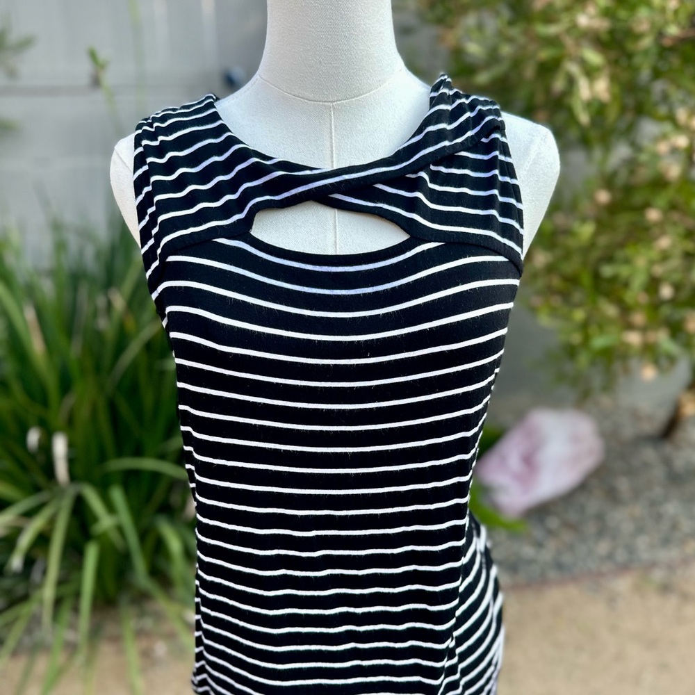 Vince Camuto Black and White Striped Top